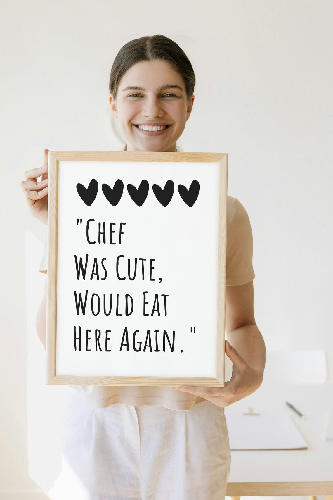 Chef Was Cute Would Eat Here Again Funny Kitchen Wall Poster - Image 2