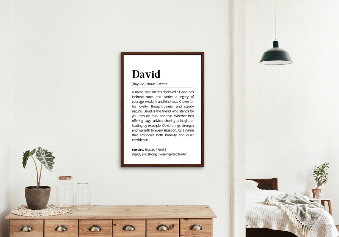 David Name Definition Personalized Wall Art Print - Image 2