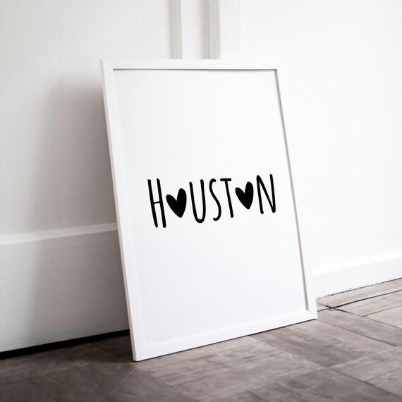 Houston Wall Art Houston Poster Minimalist Typography Poster Aesthetic Room Decor Houston Poster Printing Wall Art Houston Tx Print