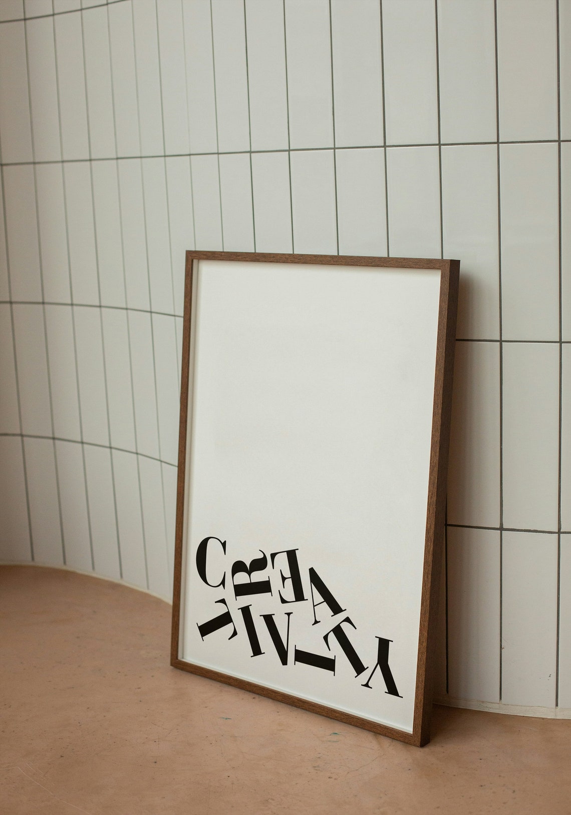Creativity Wavy Typography Black White Minimalist Motivational Word Art Poster - Image 3