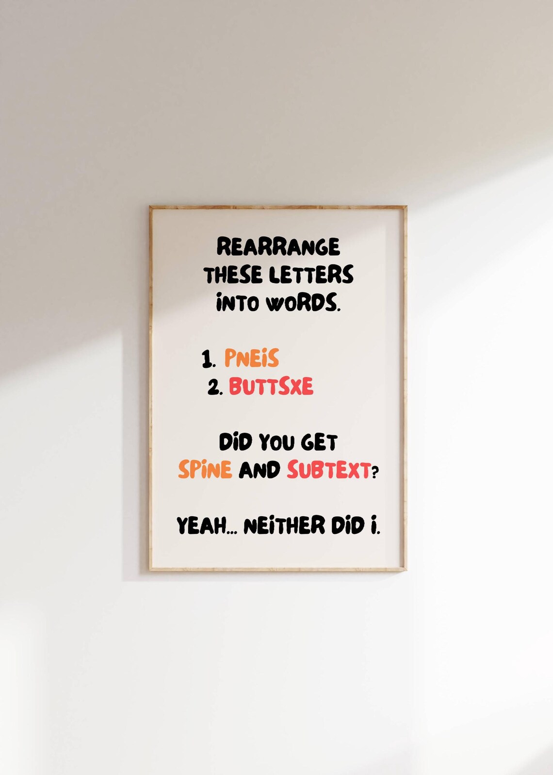 Rearrange The Letters Funny Word Scramble Adult Office Joke Poster - Image 3