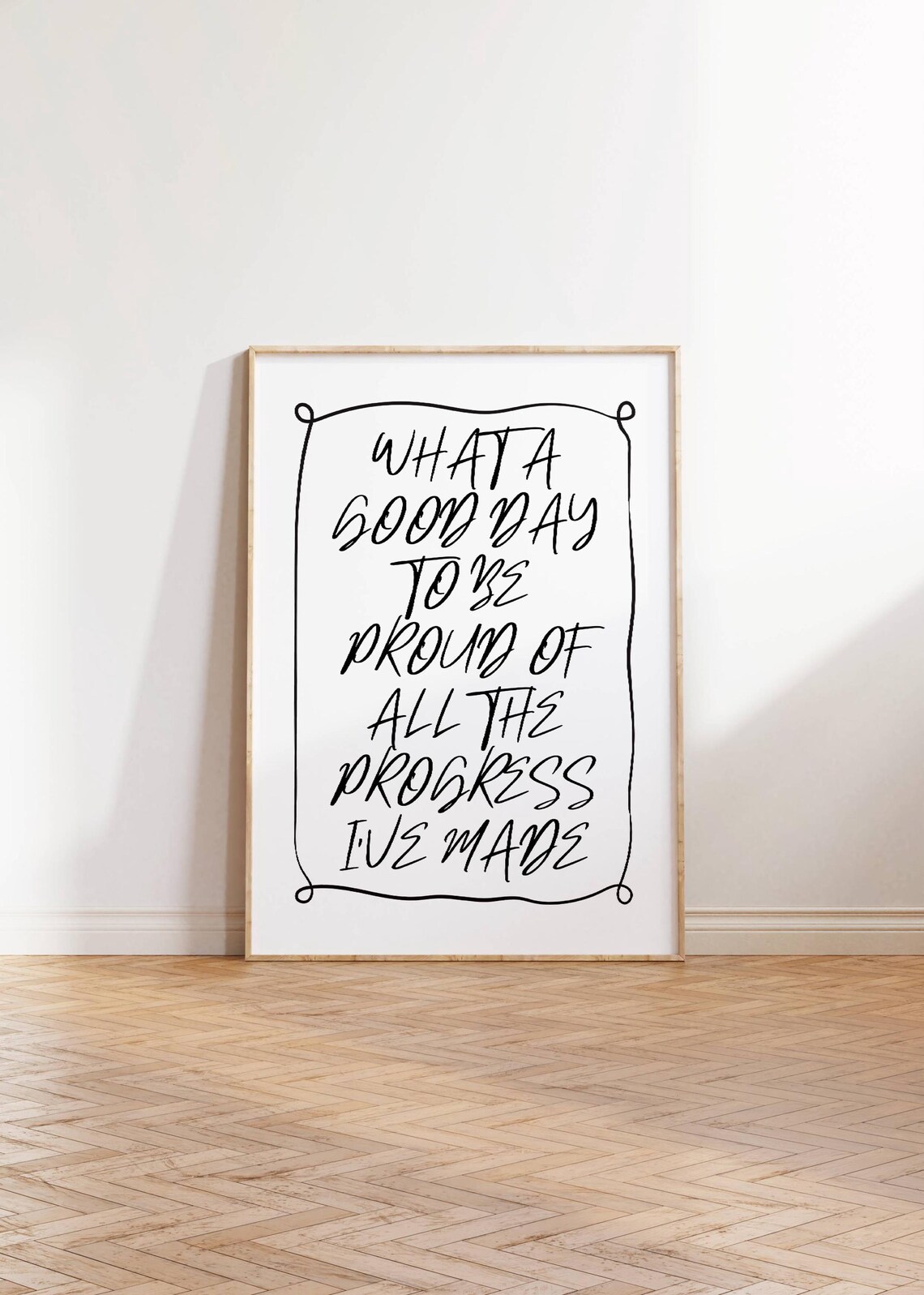 What A Good Day Proud Of Progress Affirmation Hand Lettered Poster - Image 3