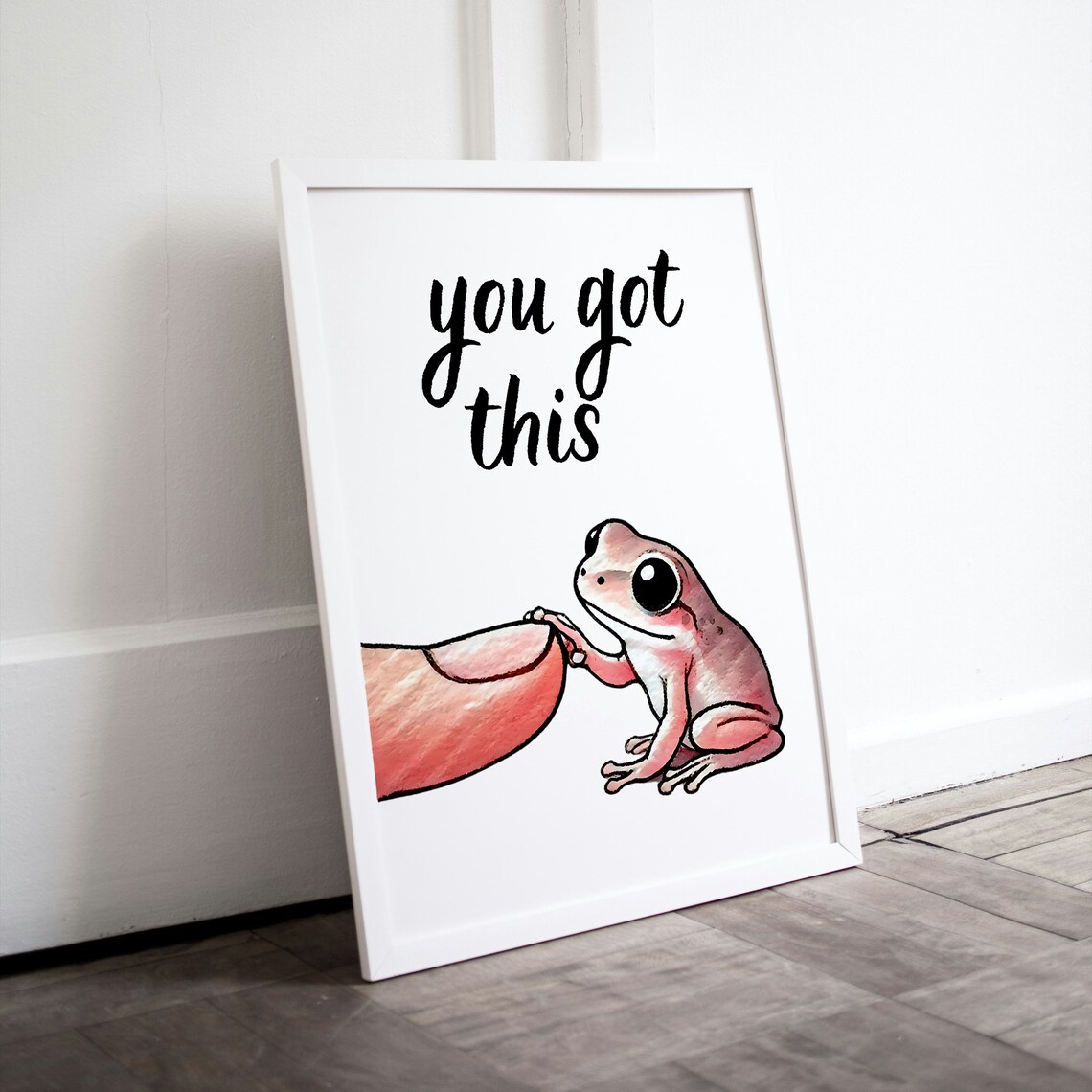 Cute Frog Inspirational Quote Typography Art Print