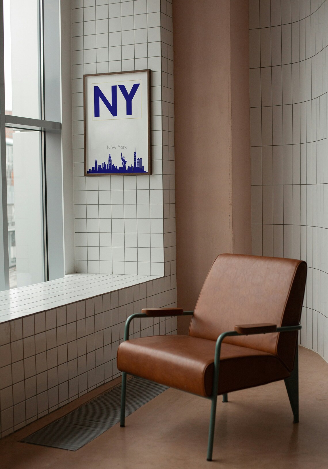 New York NY Navy Typography Statue of Liberty Skyline State Poster - Image 2