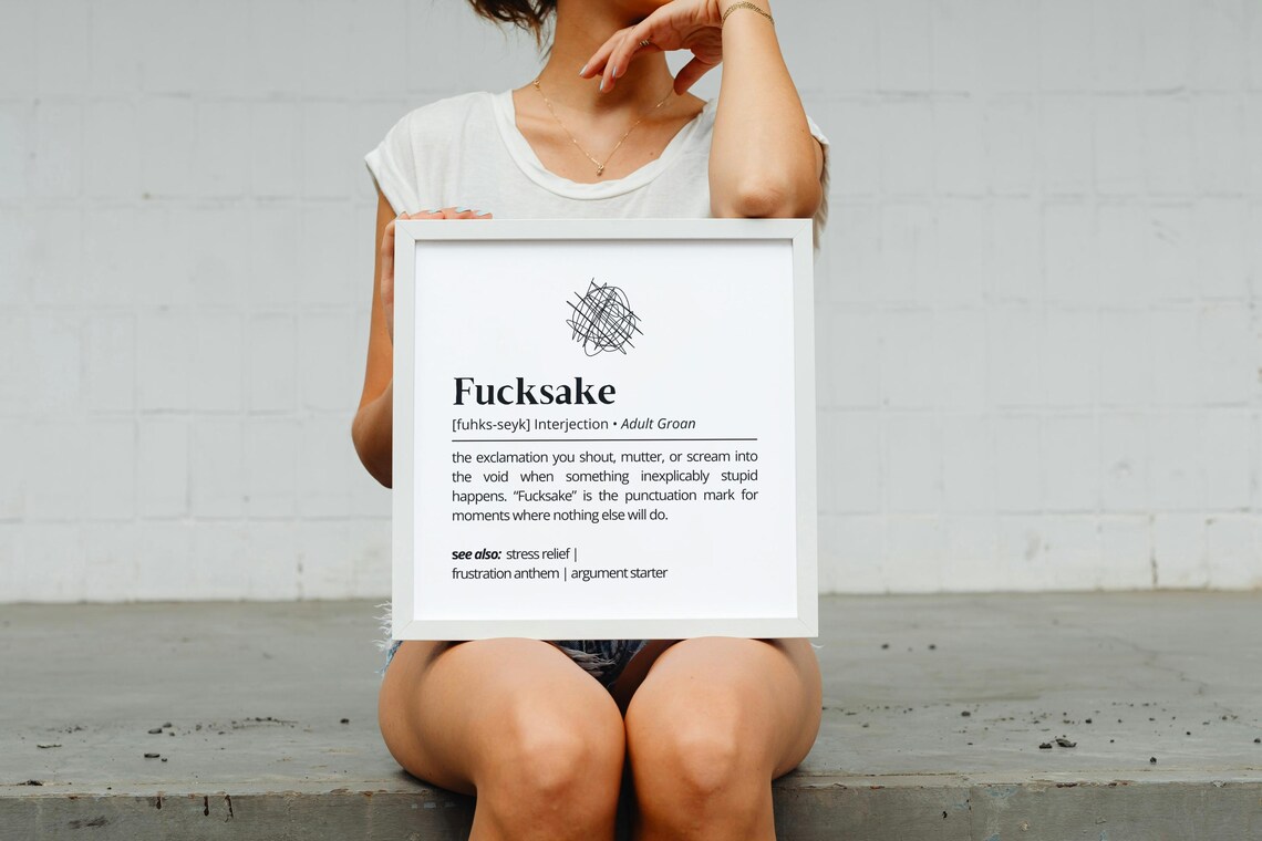 Fucksake Definition Quirky Humor Typography Art Print - Image 2