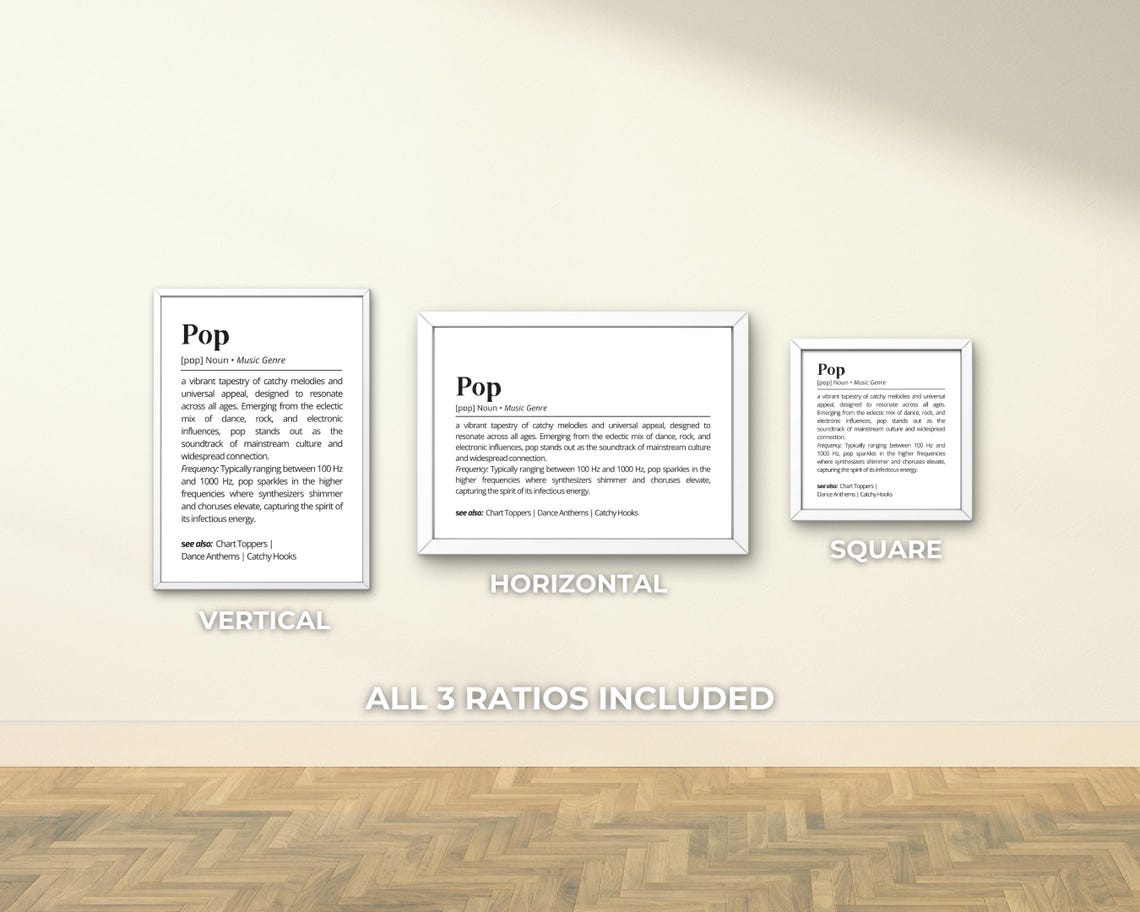 Pop Music Genre Definition Dictionary Meaning Minimalist Poster - Image 3