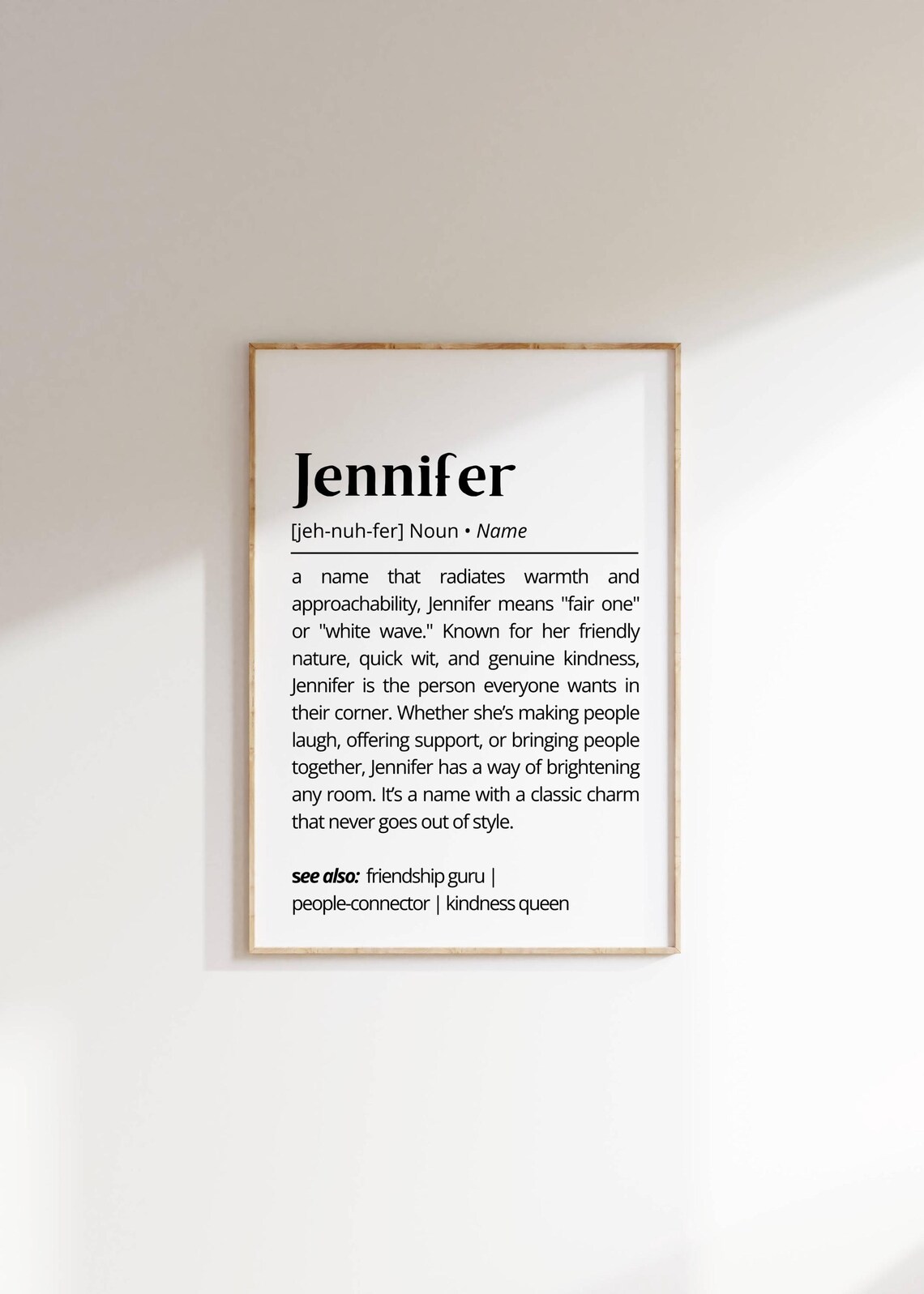 Jennifer Name Definition Personalized Art Print