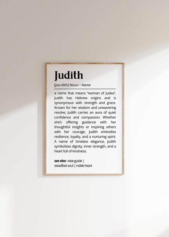 Judith Name Definition Dictionary Meaning Personalized Poster