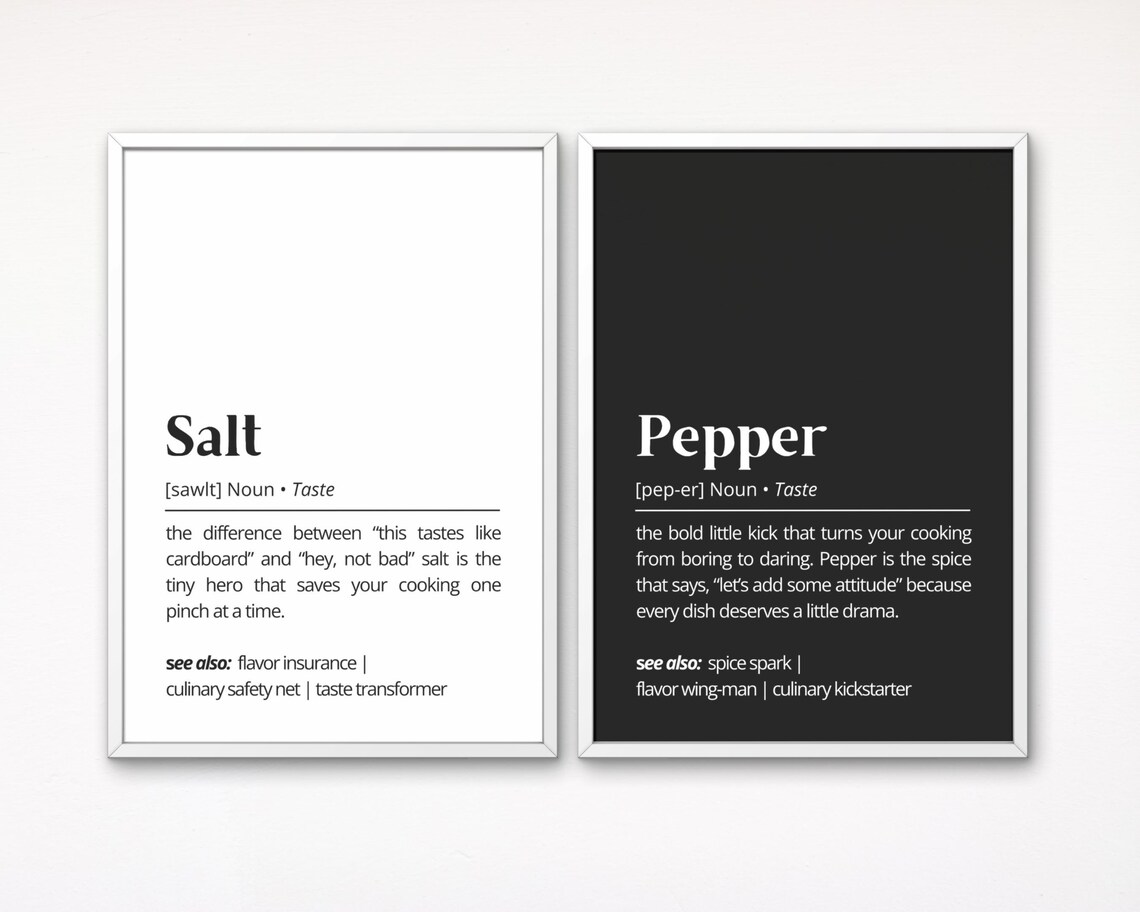 Salt And Pepper Definition Kitchen Quote Art Print - Image 4
