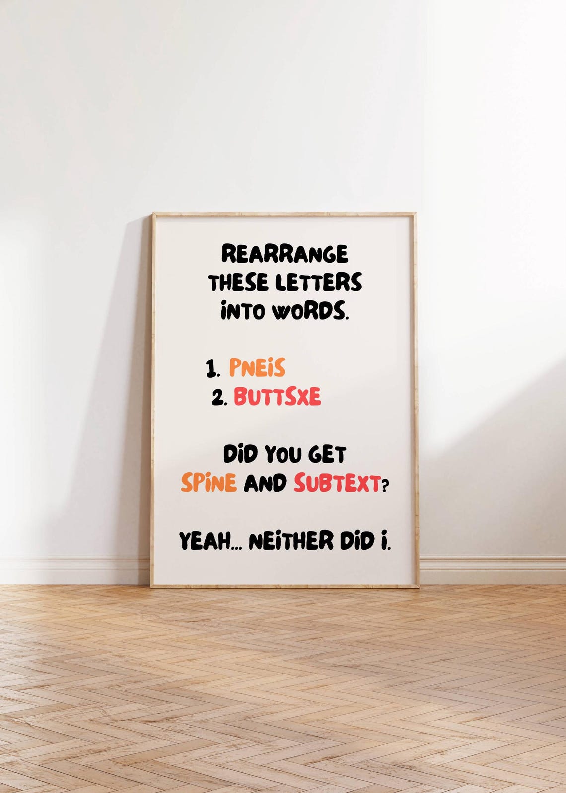 Rearrange The Letters Funny Word Scramble Adult Office Joke Poster