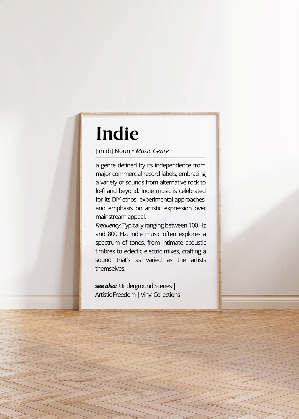 Indie Music Genre Definition Minimalist Typography Gift For Fans Poster - Image 3