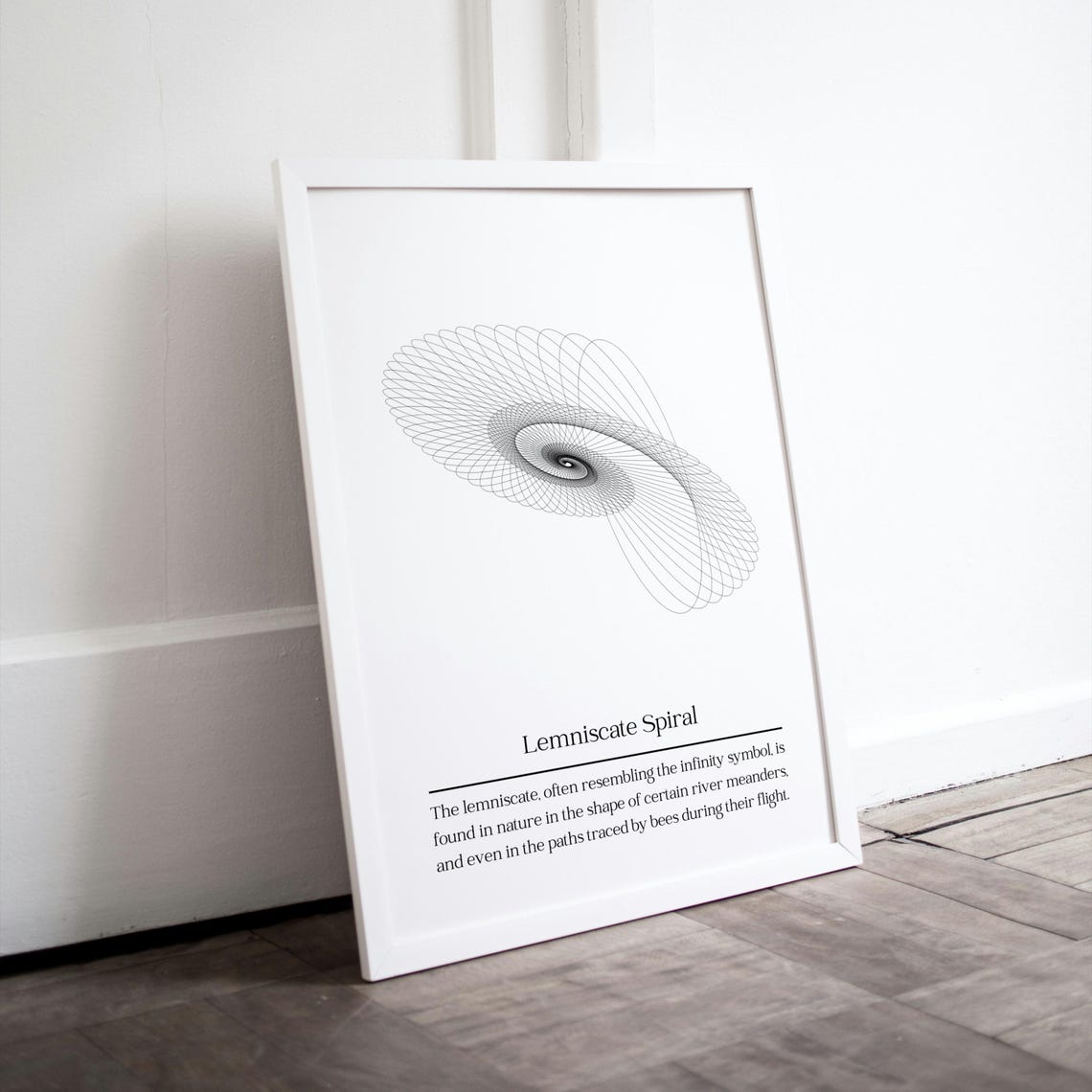Lemniscate Spiral Infinity Parametric Line Art Minimalist Decor Poster - Image 2