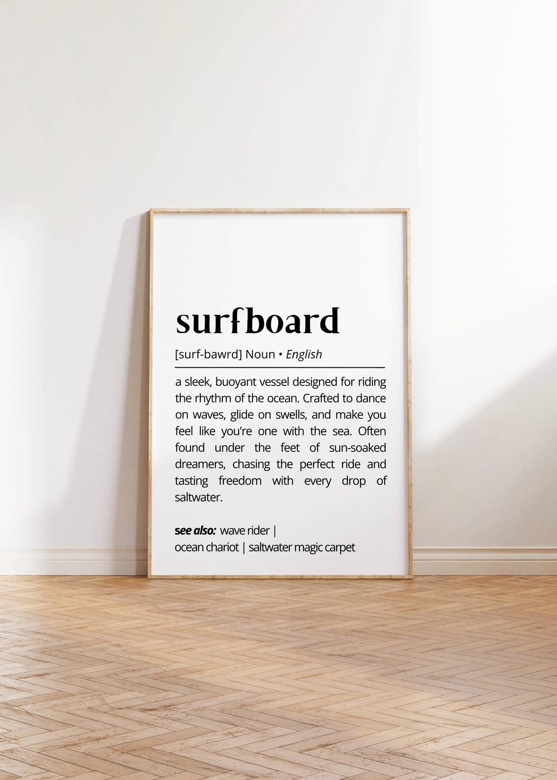 Surfboard Definition Ocean Wave Riding Beach Dictionary Wall Art - Image 2