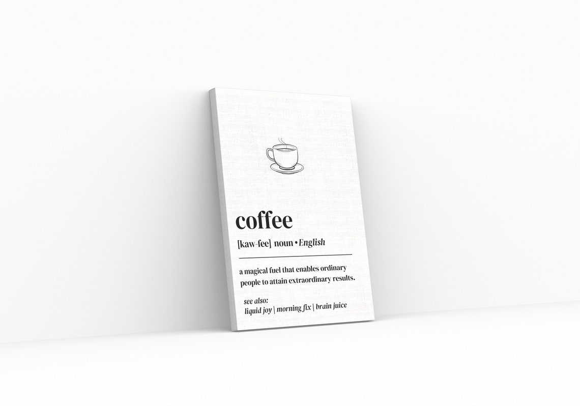 Coffee Kitchen Typography Definition Print Funny Wall Art Minimalist Home Decor Funny Office Poster Dorm Room Art Art - Image 3