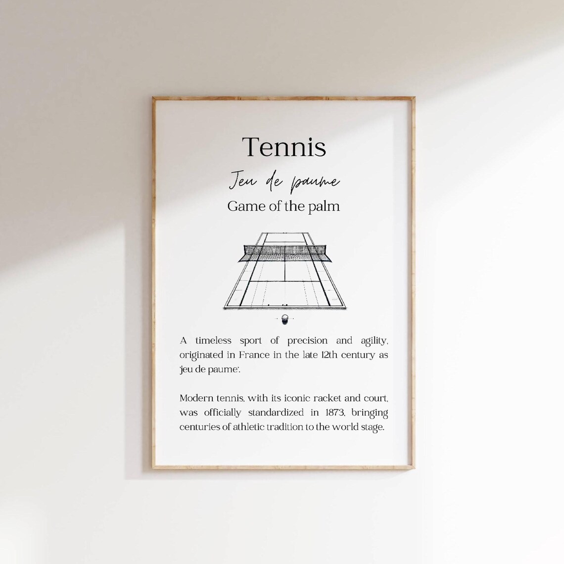 Tennis Jeu De Paume Game Of The Palm History Minimalist Vintage Print