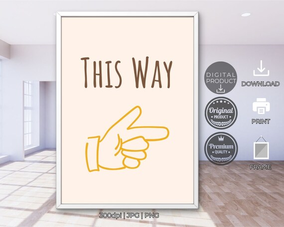 This Way Cute Wall Decor Wall Art Retro Print Trendy Wall Art Eclectic Artwork Wall Art For Living Room Drawn Wall Art Minimalist Poster Art
