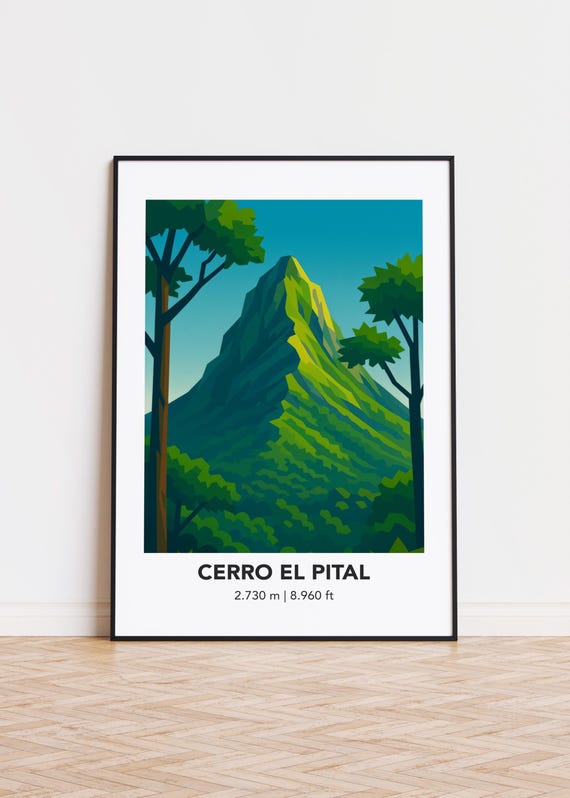 Cerro El Pital Mountain Print Modern Minimalist Art Poster
