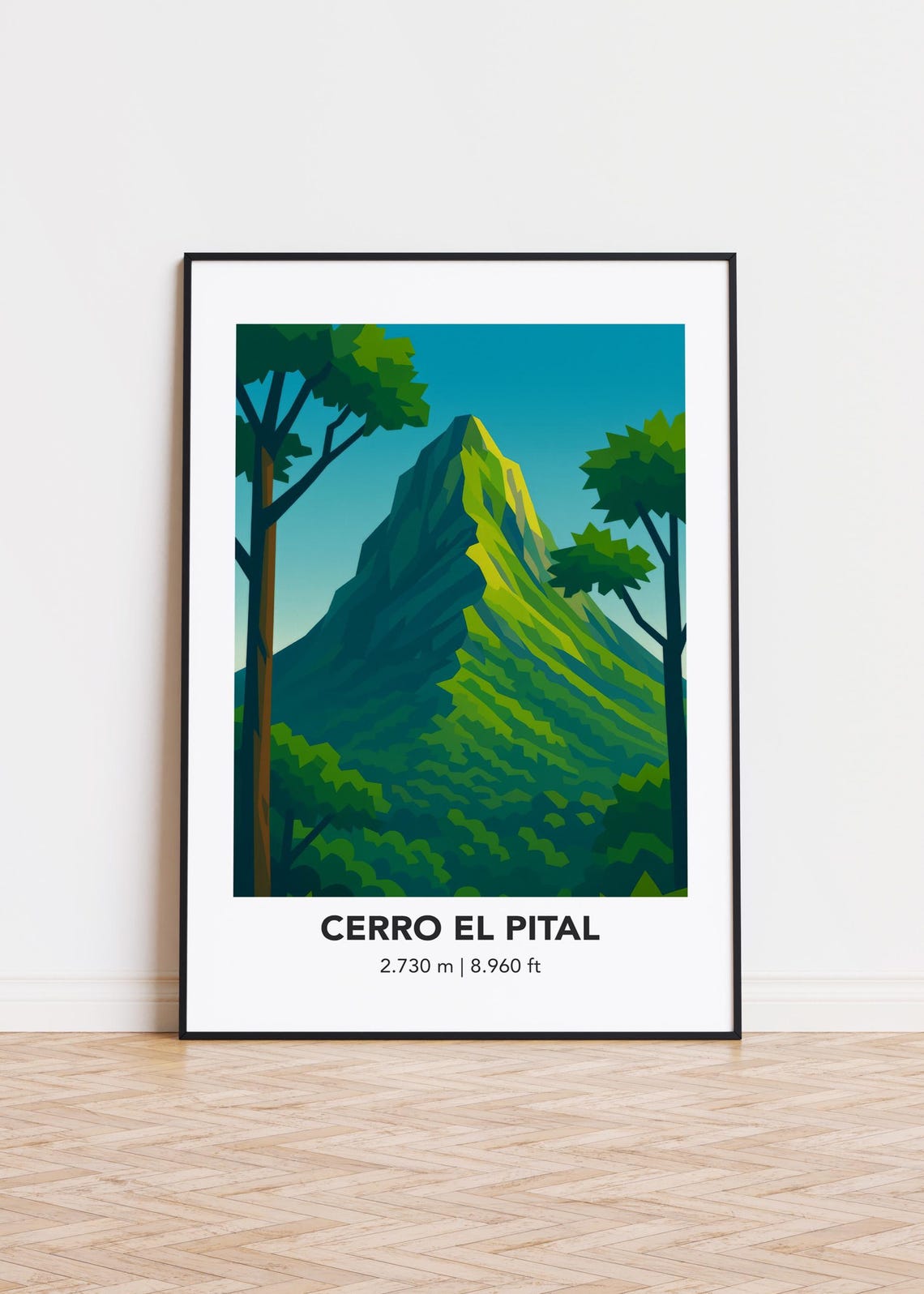 Cerro El Pital Lush Green Mountain Peak Travel Art Wall Poster