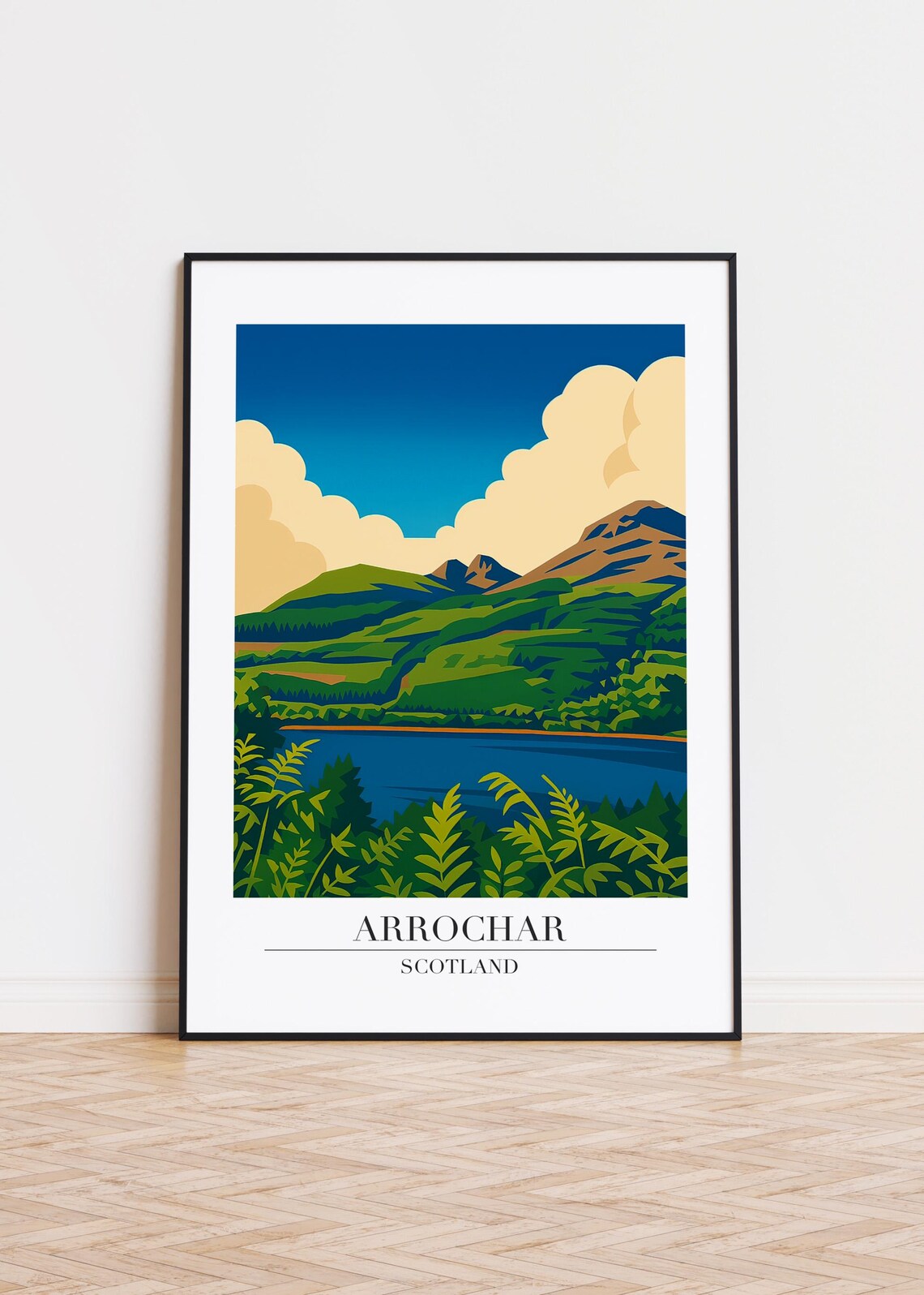 Arrochar Scotland Green Highland Mountain Lake Travel Art Poster