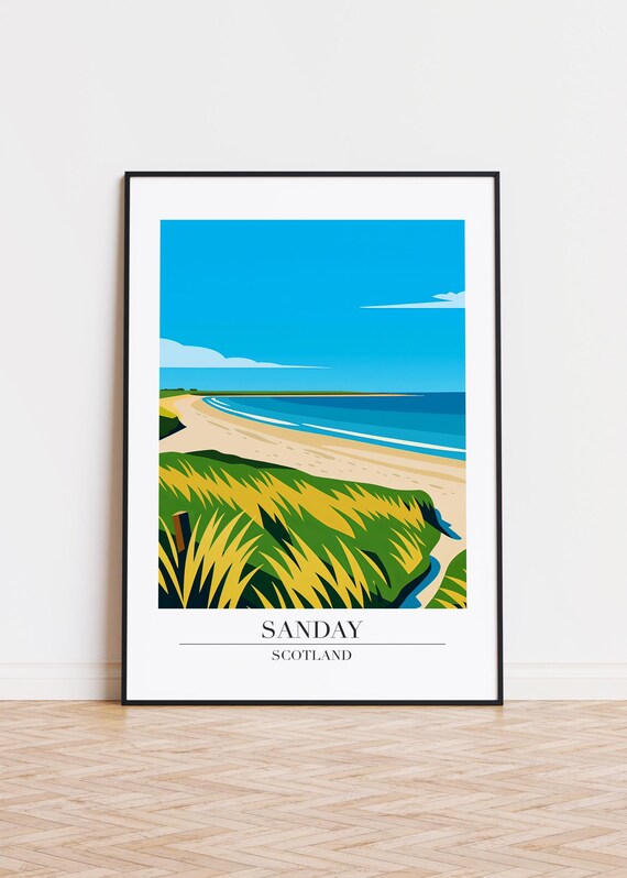 Sanday Scotland Poster Modern Illustration Art Print