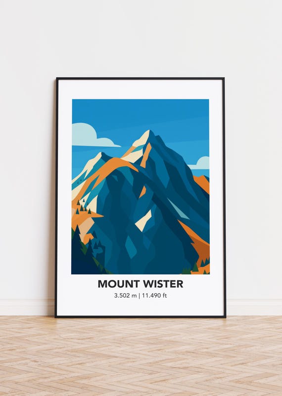 Mount Wister Art Print Mountain Illustration Poster