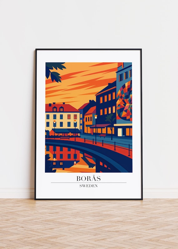Bors Sweden Poster Modern City Illustration Art
