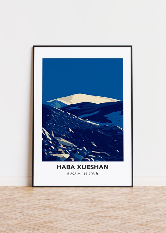 Haba Xueshan Poster Mountain Illustration Art Print