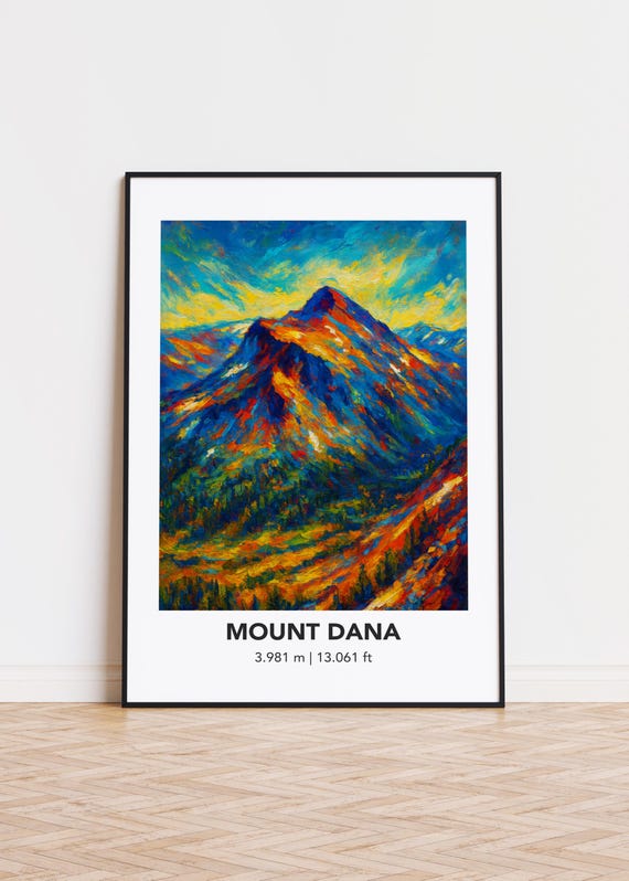 Mount Dana Poster Mountain Print Modern Oil Painting Style Art