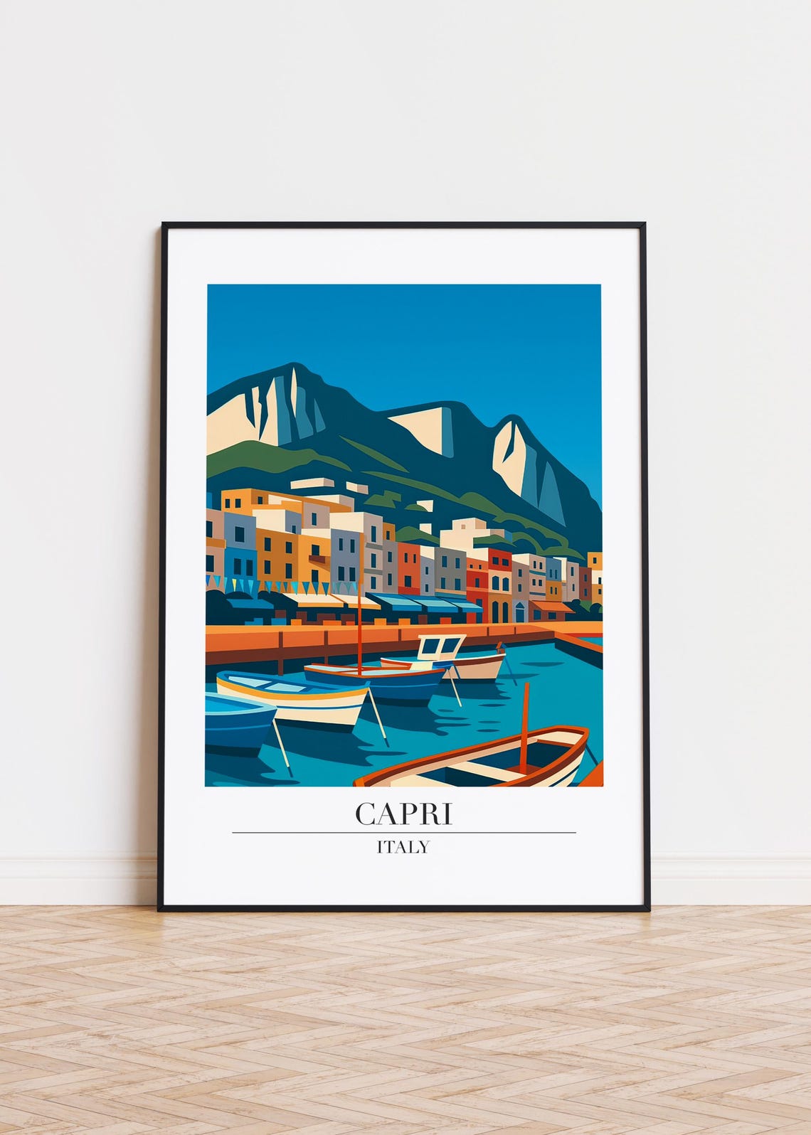 Capri Italy Modern Travel Poster