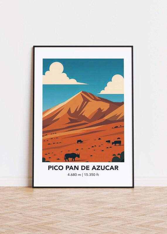 Pico Pan De Azucar Print Mountain Illustration Art