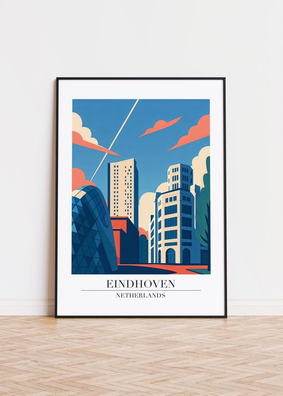 Eindhoven City Poster, Modern Netherlands Art Print