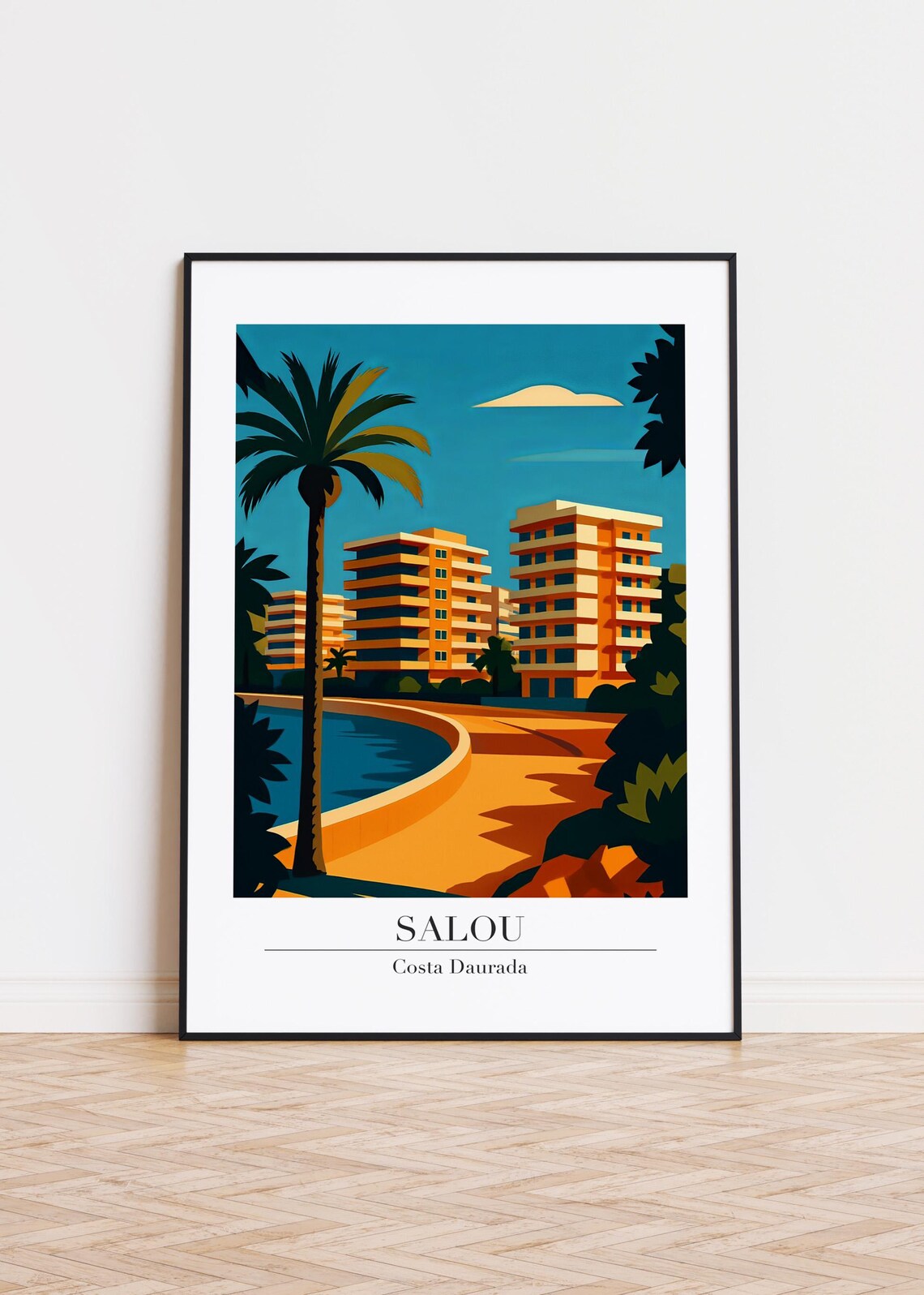 Salou Spain Modern Travel Illustration Poster