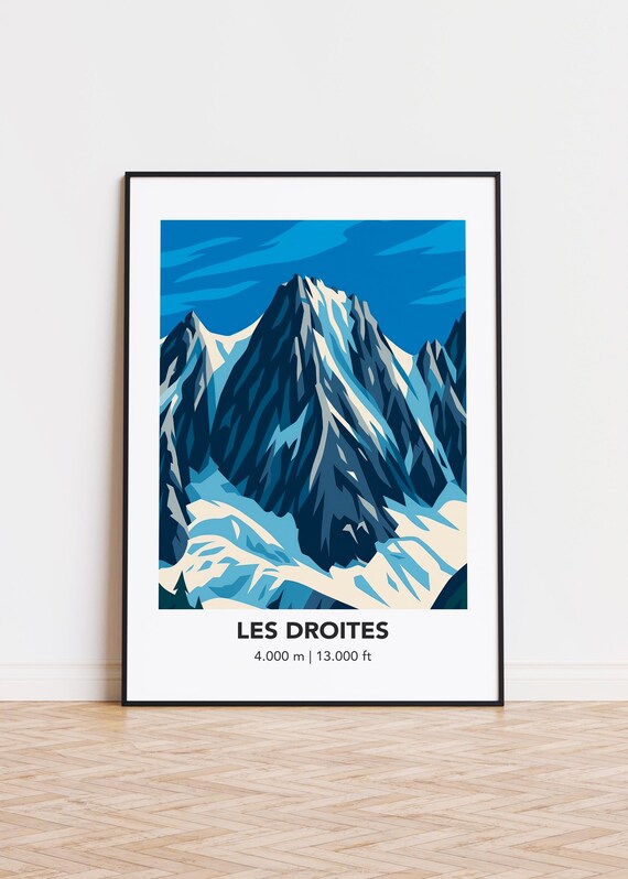 Les Droites Mountain Illustration Art Print Modern Minimalist Poster