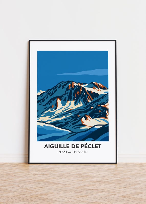 Aiguille De Pclet Mountain Art Print Modern Minimalist Poster