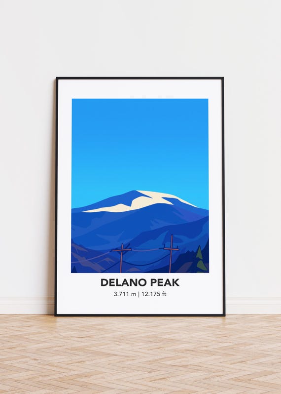 Delano Peak Mountain Art Print, Modern Minimalist Poster