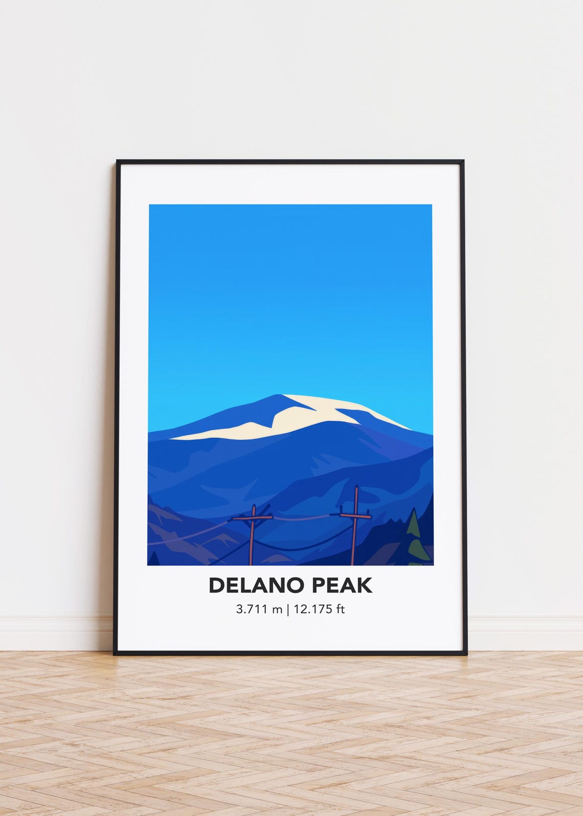 Delano Peak Mountain Art Print, Modern Minimalist Poster