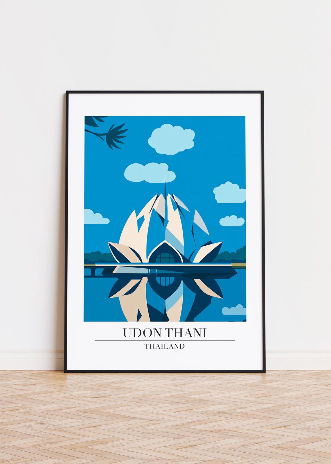Udon Thani Cityscape Poster Modern Travel Art Print