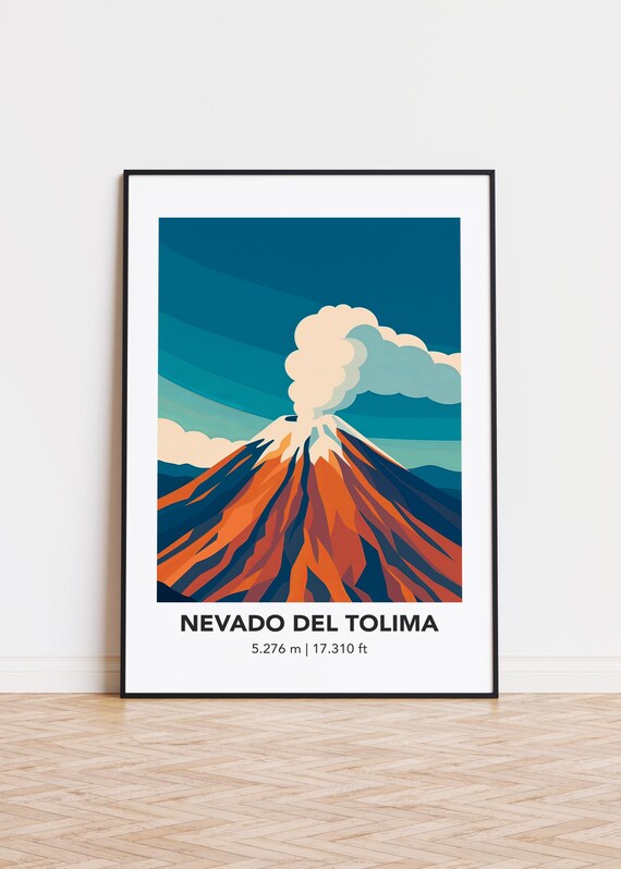 Nevado Del Tolima Poster Mountain Illustration Art Print