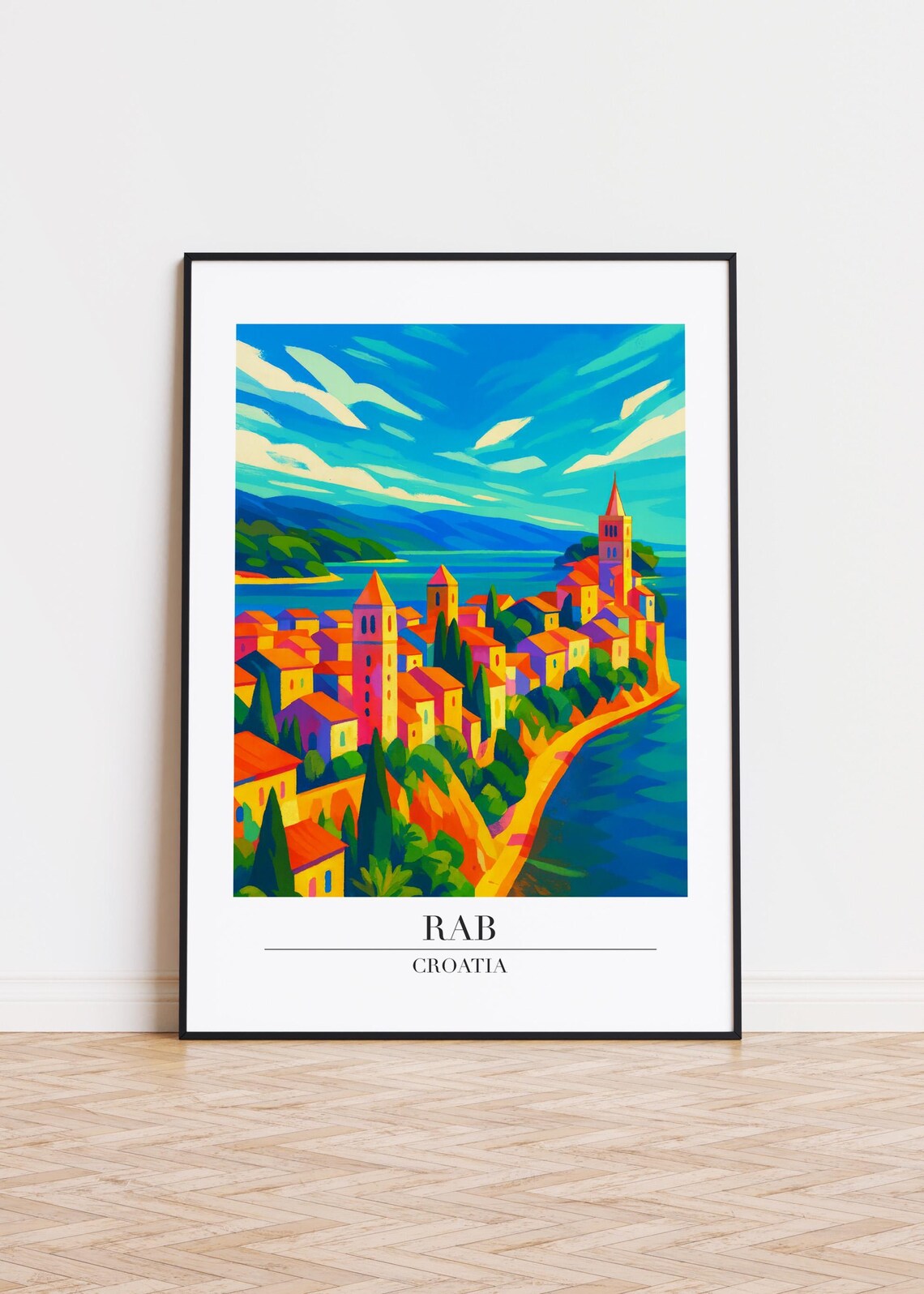Rab Croatia Modern Travel Art Print