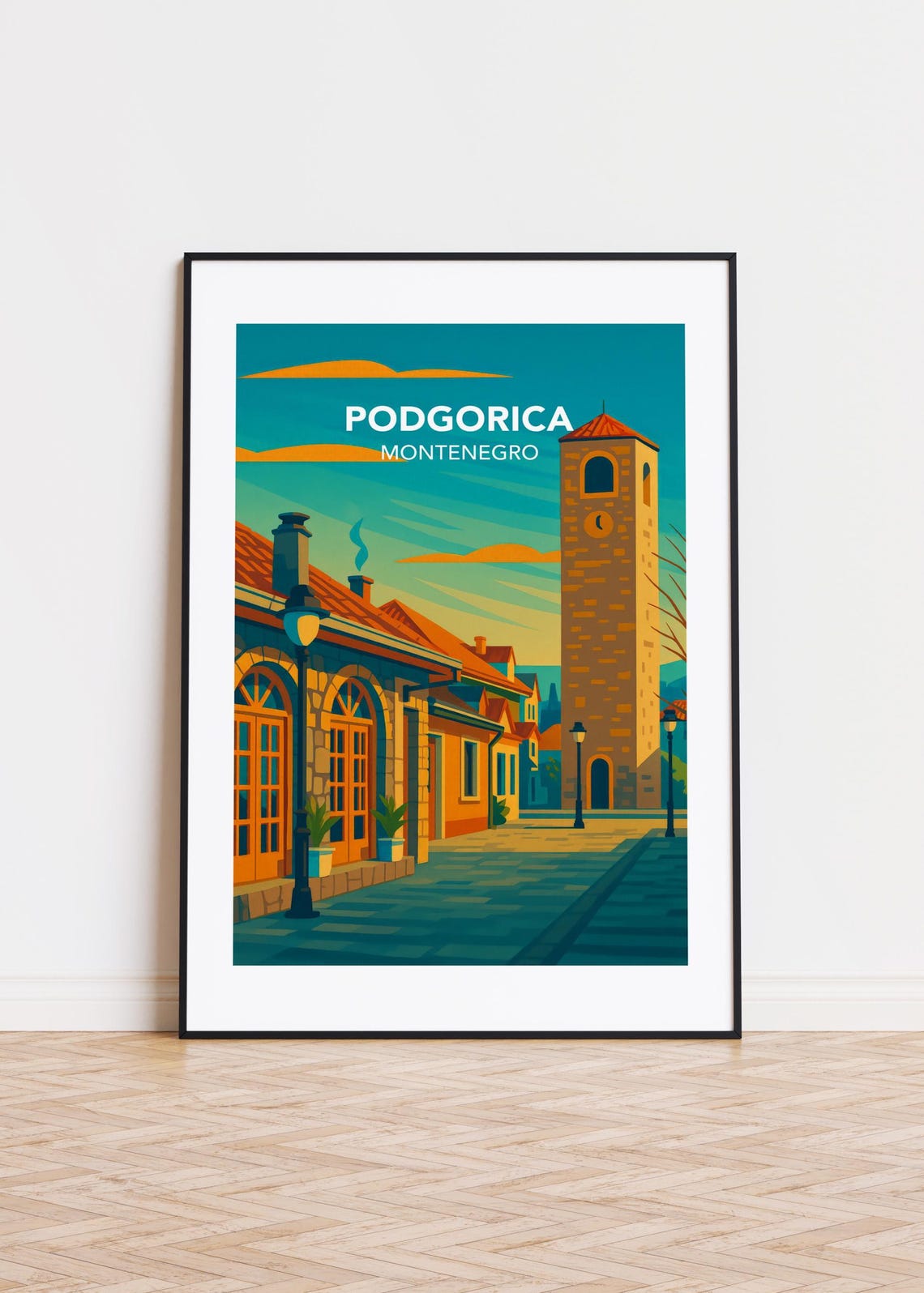 Podgorica Montenegro Poster City Skyline Art Print