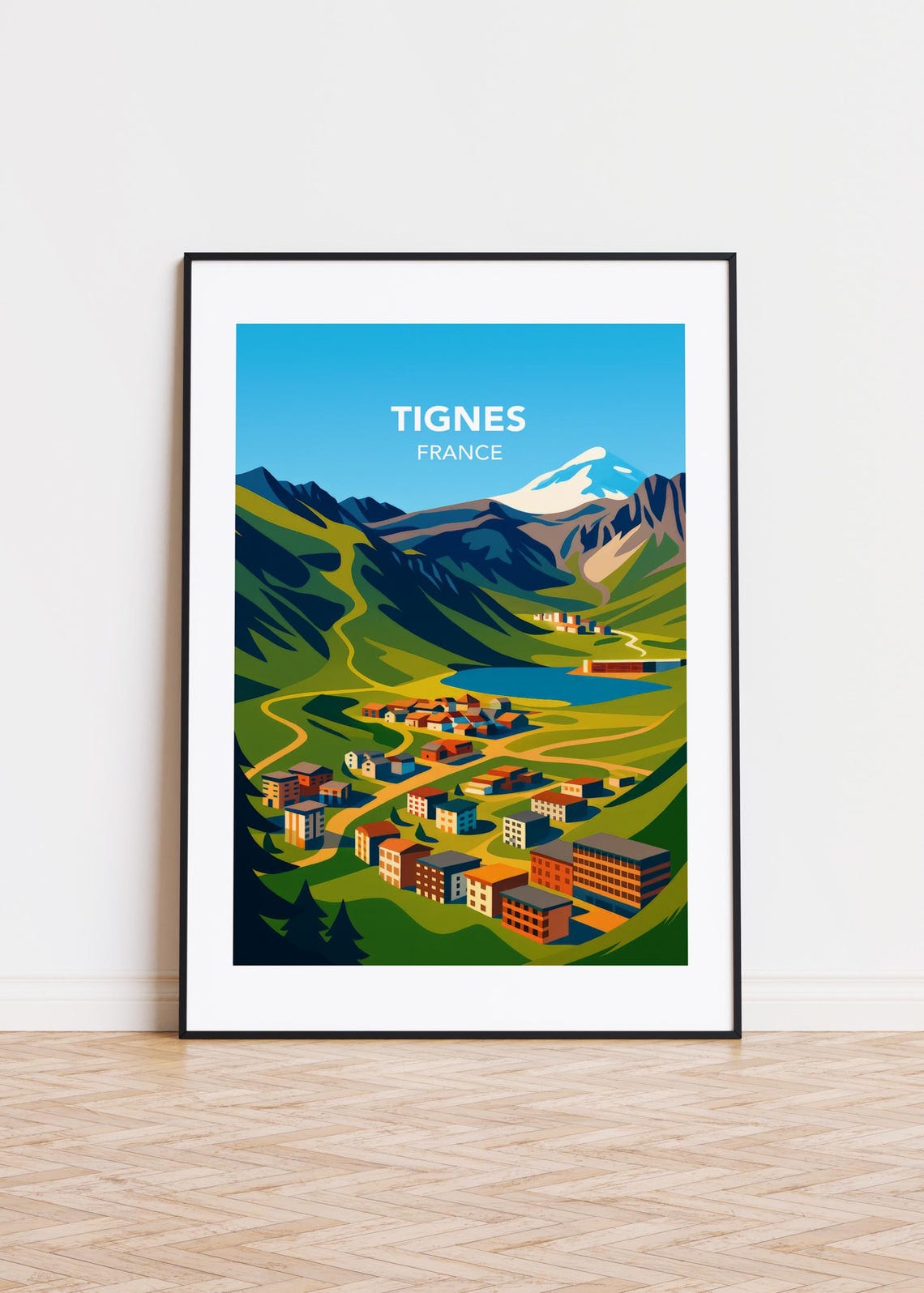 Tignes France Alpine Ski Resort Mountain Village Travel Poster