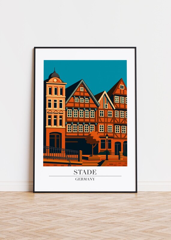 Stade Germany Poster City Illustration Art Print