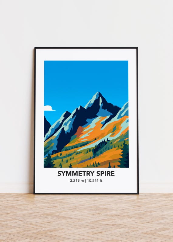 Symmetry Spire Poster Print Illustration Art Mountain