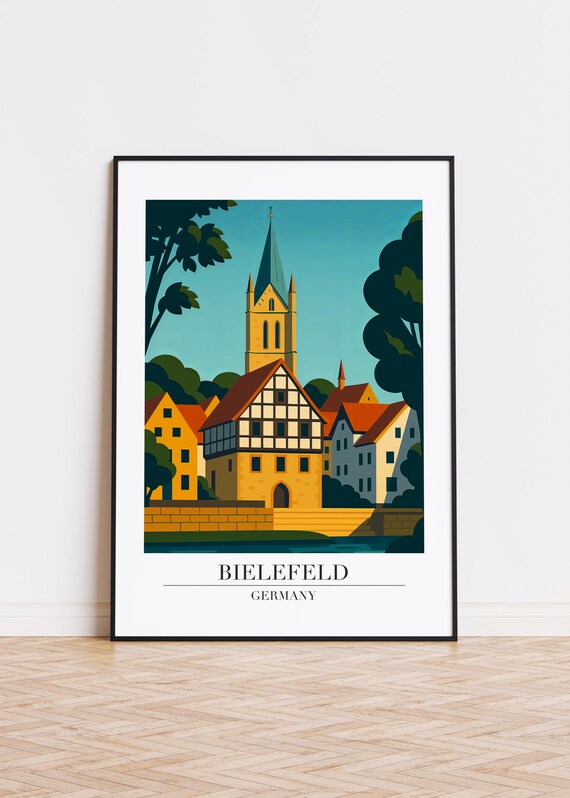 Bielefeld Germany Poster Modern Illustration Art Print