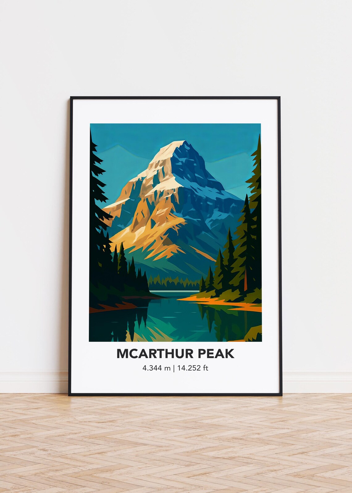 Mcarthur Peak Illustration, Mountain Poster