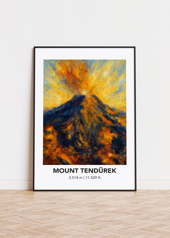 Mount Tendrek Poster Modern Mountain Art Print
