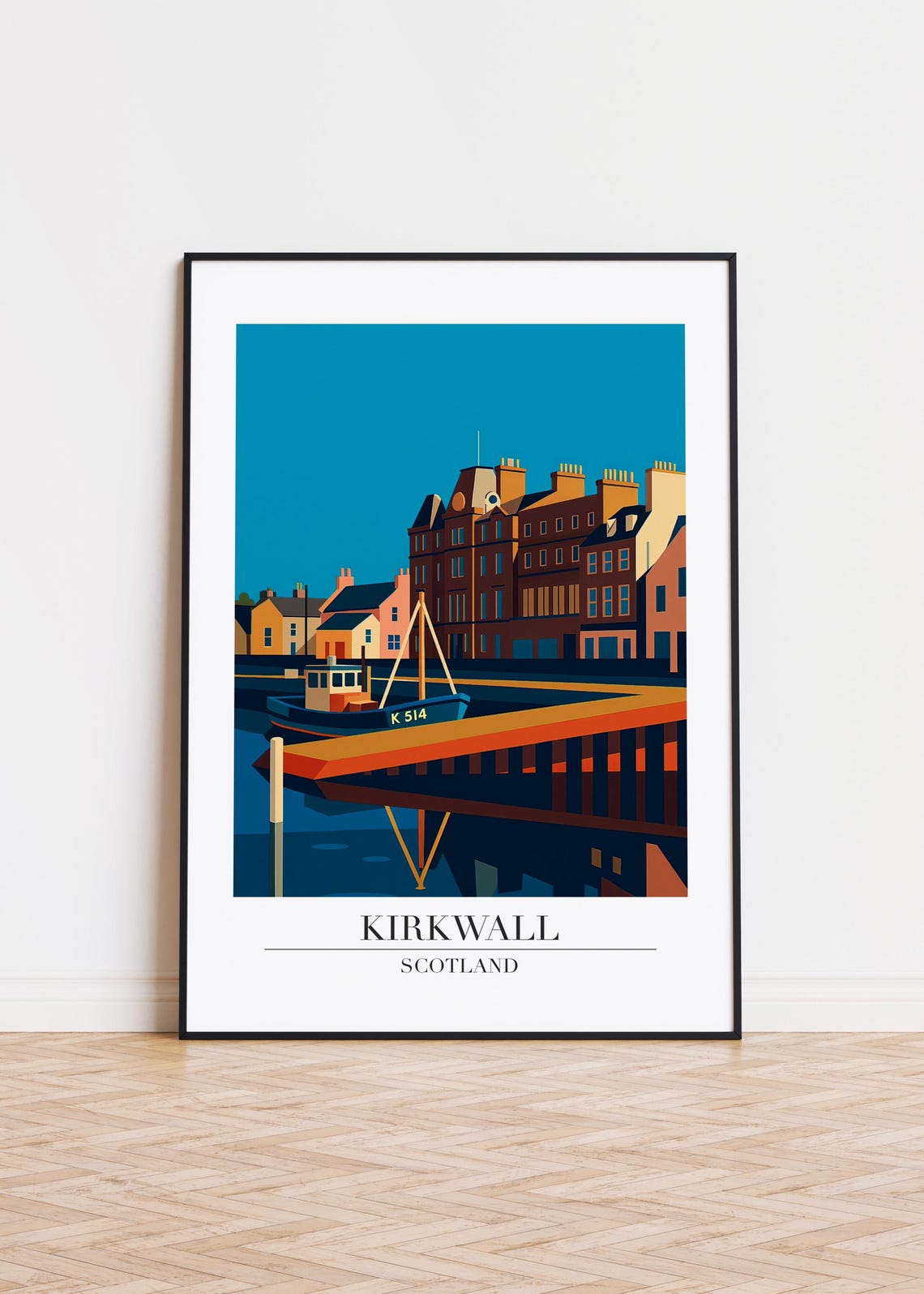 Kirkwall Scotland Poster Skyline Art Print
