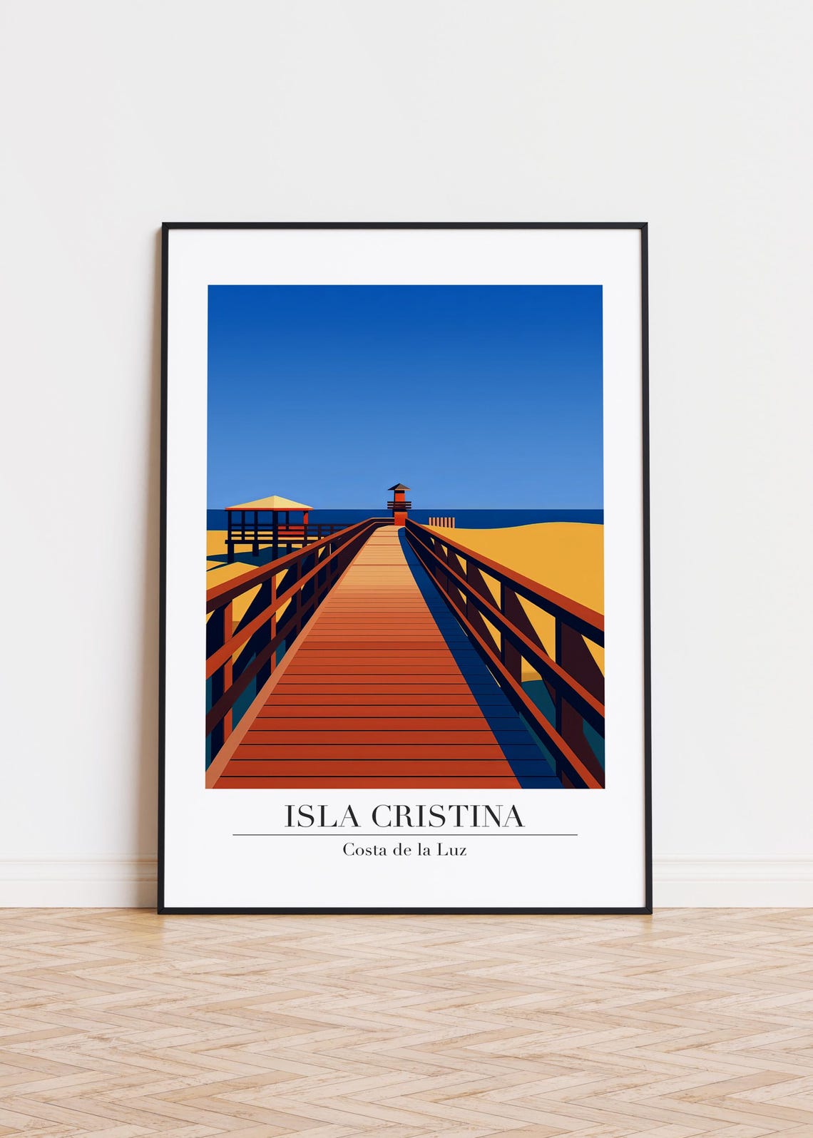 Isla Cristina Costa de la Luz Wooden Boardwalk Dunes Travel Poster