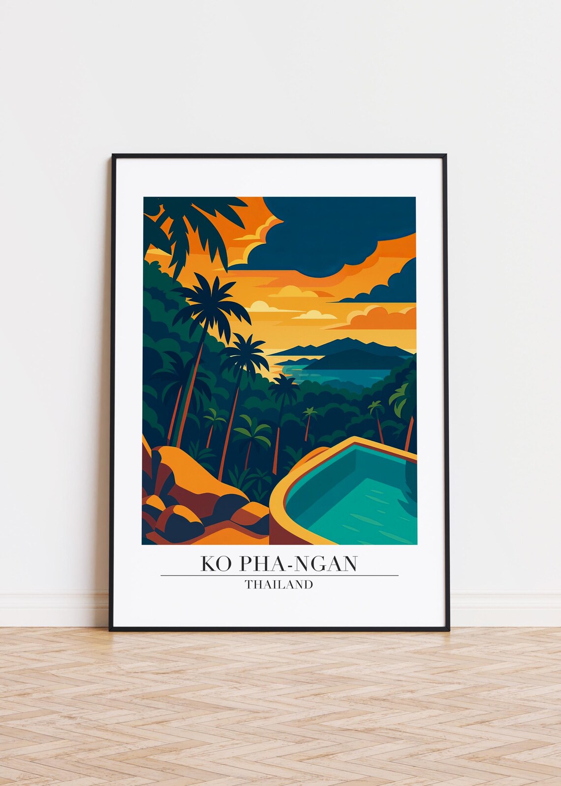 Ko Phangan Thailand Modern Travel Poster