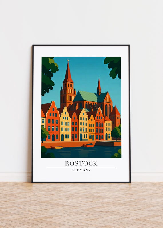 Rostock Germany Poster City Skyline Art Print